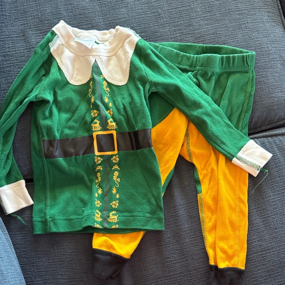 Hanna Andersson Green and Yellow Elf Costume for Kids
